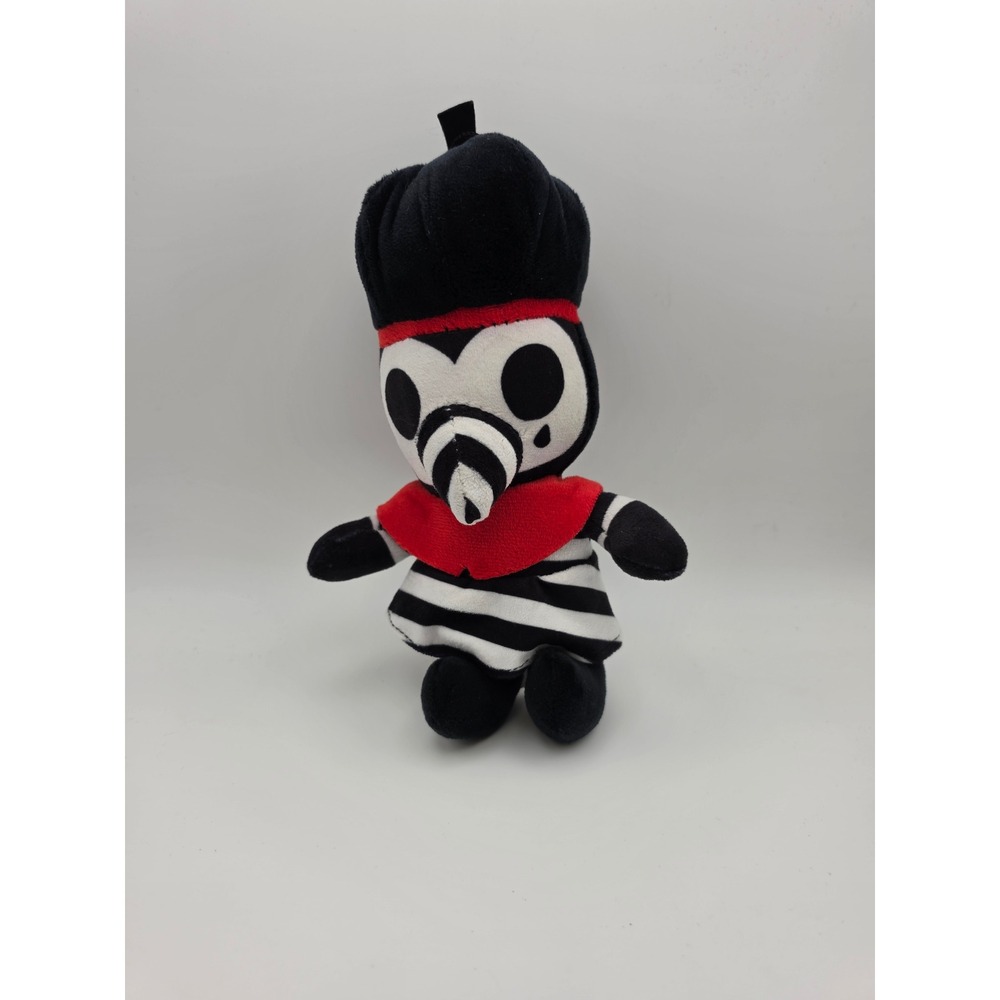 Good Stuff Plague Doctor Mime Plush Black White Red Striped Gothic Toy 9.5in